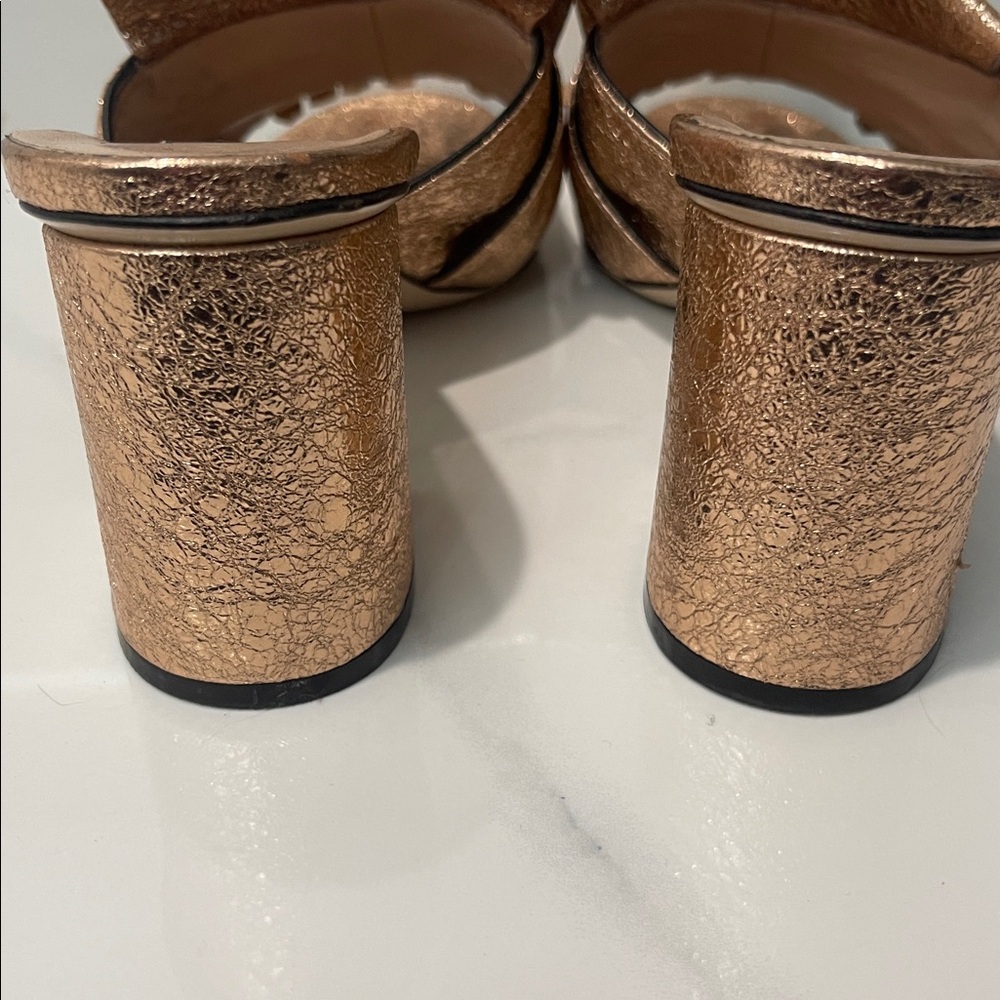 Gucci Metallic Rose Gold Women's Mules - Picture 5 of 7